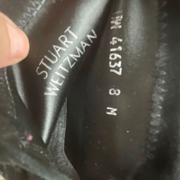 Stuart Weitzman Suede Ankle Tie Boots 8 Black - Picture 8 of 10